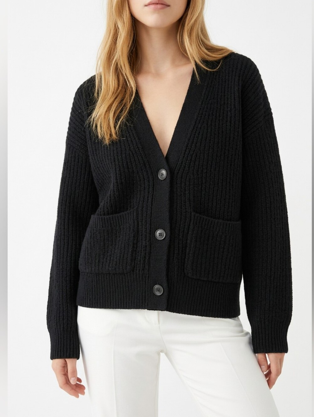 Reformation V-Neck Button Cardigan Sweater